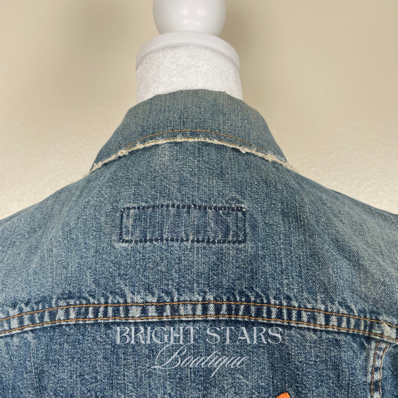 Rare Embroidered Denim Jacket ASO Joey Potter Dawsons Creek Vintage Casual - Picture 9 of 11